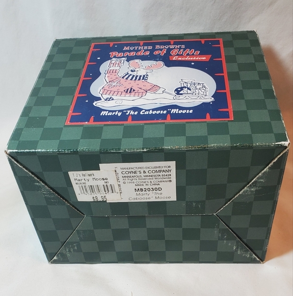 Marty "The Caboose" Moose Vtg 1998 Mother Brown's Parade of Gifts Figurine - Picture 11 of 11
